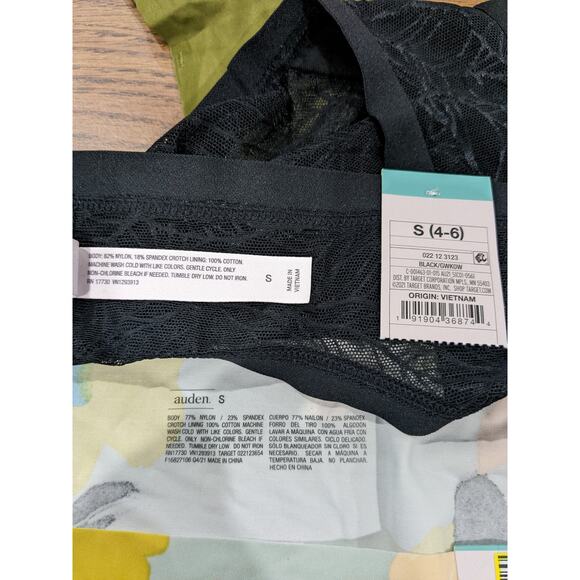 Auden Panty Bundle Of 4 Pack Small Orange Green Lace Thong Bikini Hipster Cheeky - Picture 4 of 8